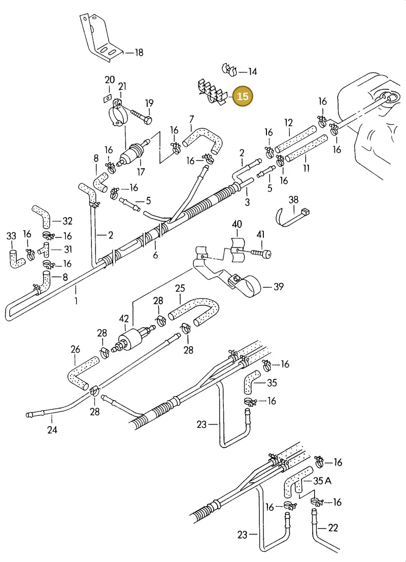 701201449A — Volkswagen Transporter syncro (1992-1995) diagram 117201500, position 15