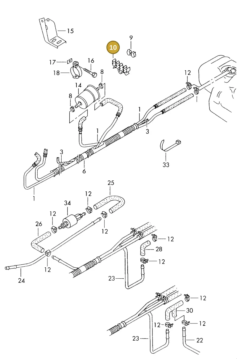 701201449A — Volkswagen TRANSPORTER SYNCRO (1996-2003) diagram 179201500, position 10