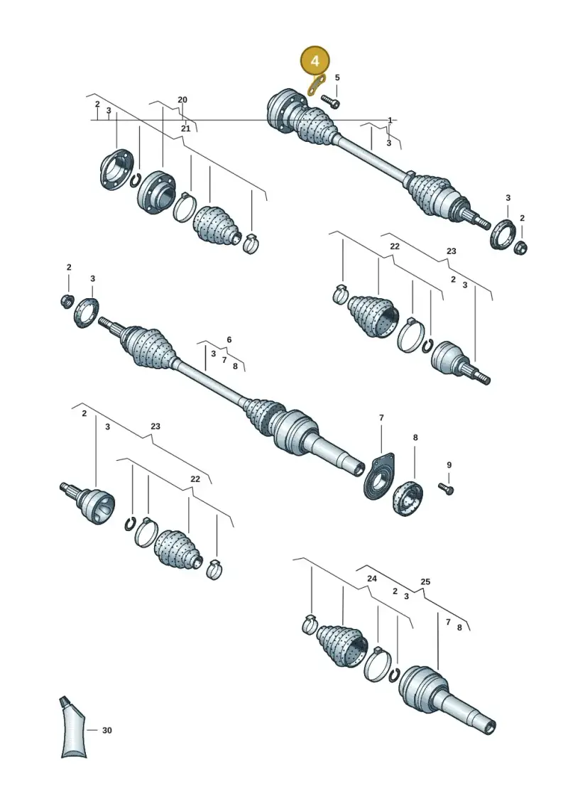 701407357 — Volkswagen Transport. multivan (2019-2024) diagram 7em407020, position 4