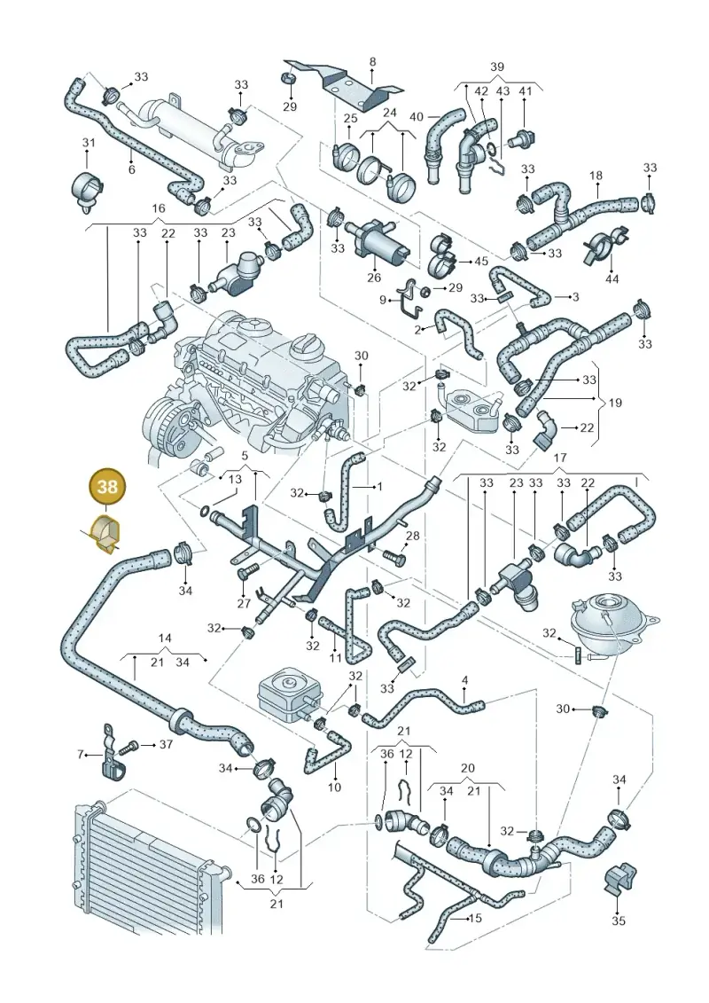 701422921 — Volkswagen Sharan (2008-2010) diagram 244121400, position 38