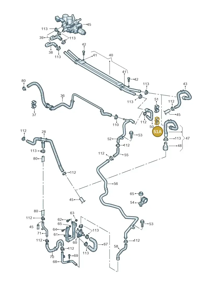 701422921 — Volkswagen Phaeton 4motion (2010-2016) diagram 258121410, position 51A