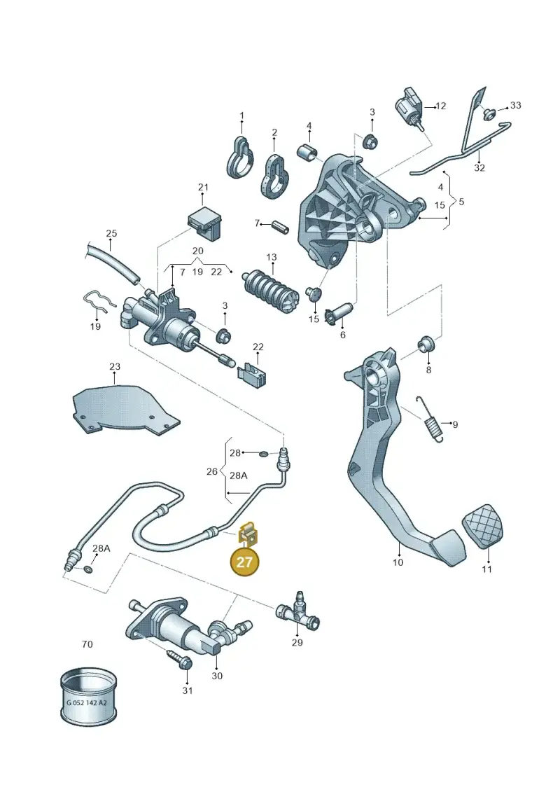701611767B — Volkswagen Polo (2012-2014) diagram 672721250, position 27