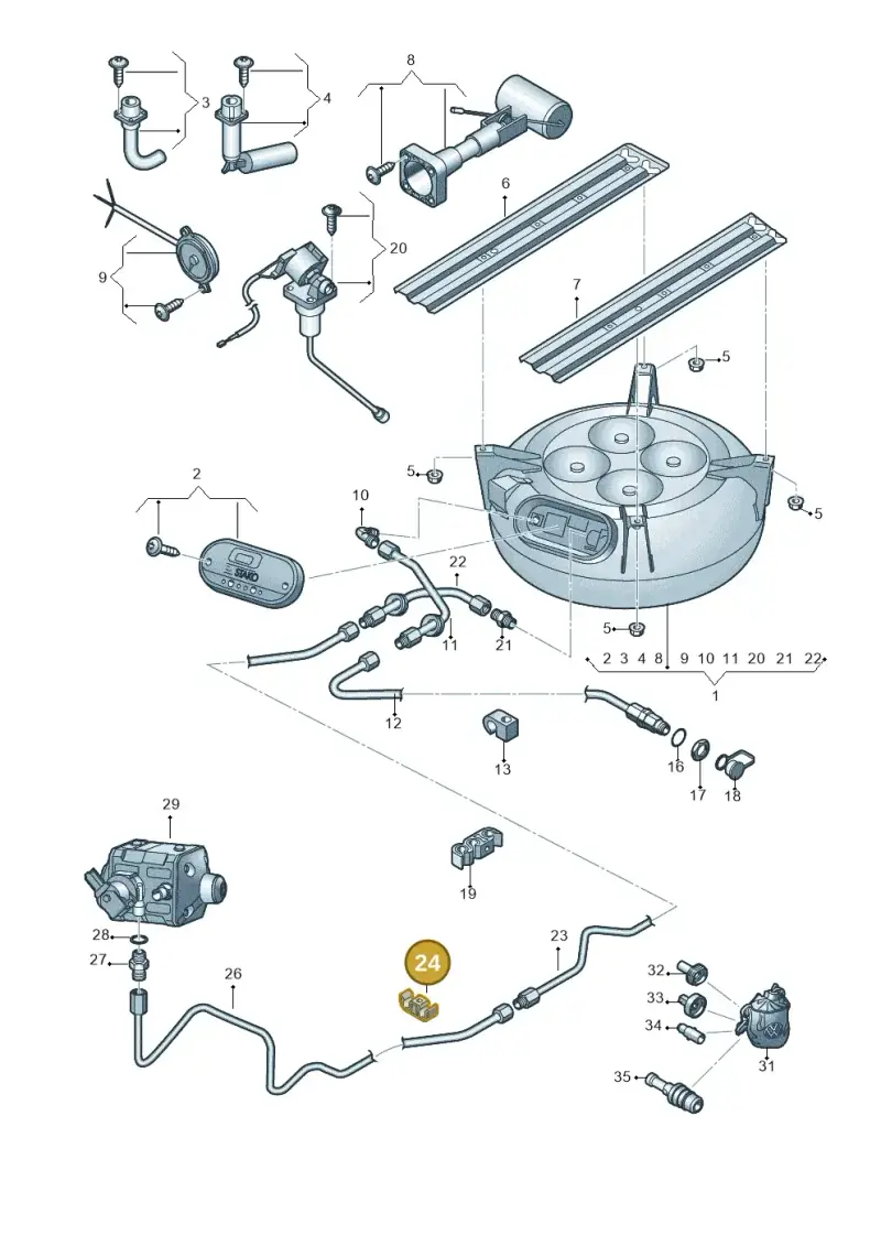 701611767B — Volkswagen Caddy Maxi Kombi (2010-2015) diagram 690201110, position 24