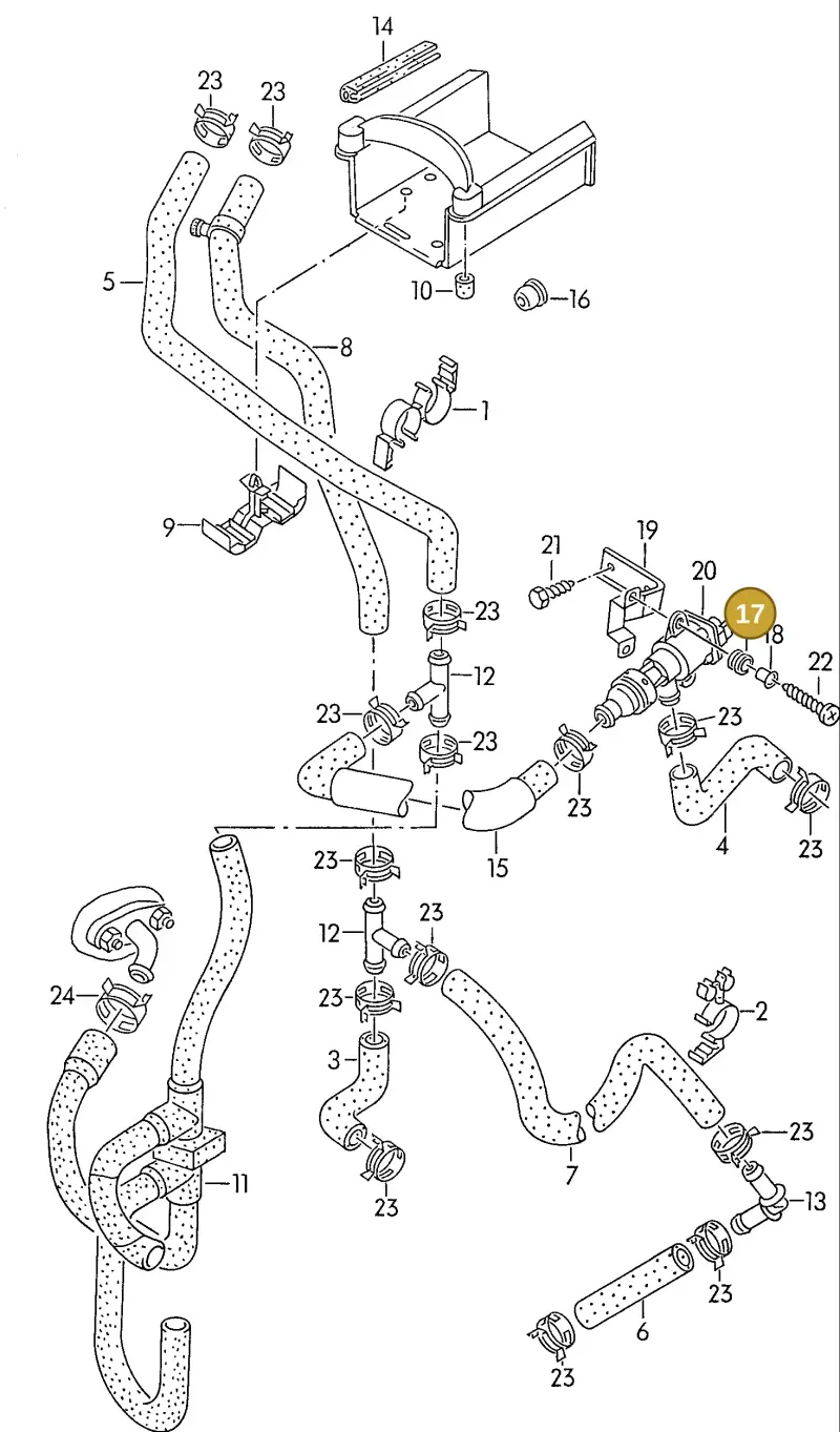 701820997 — Volkswagen TRANSPORTER SYNCRO (1995-1995) diagram 117819580, position 17