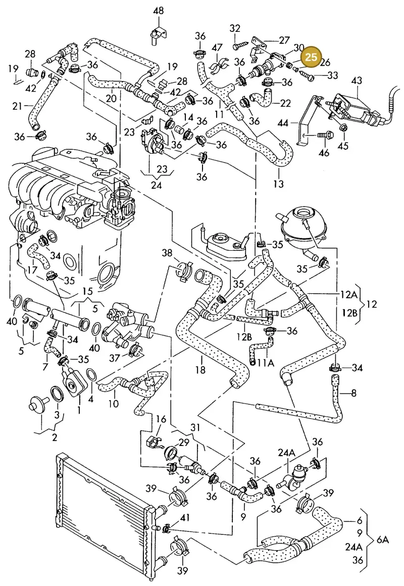 701820997 — Volkswagen Transporter            96 (1996-1996) diagram 179121650, position 25