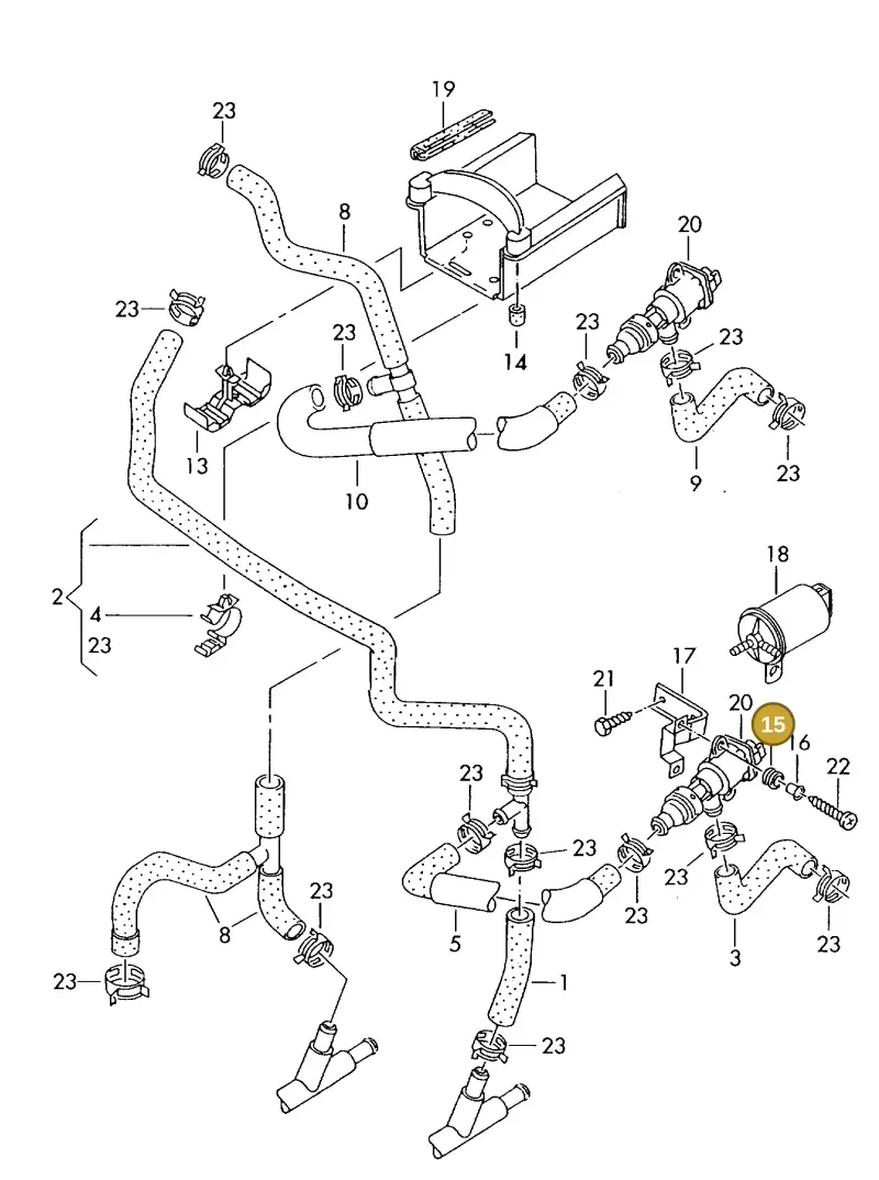701820997 — Volkswagen TRANSPORTER SYNCRO (1996-2003) diagram 187819250, position 15