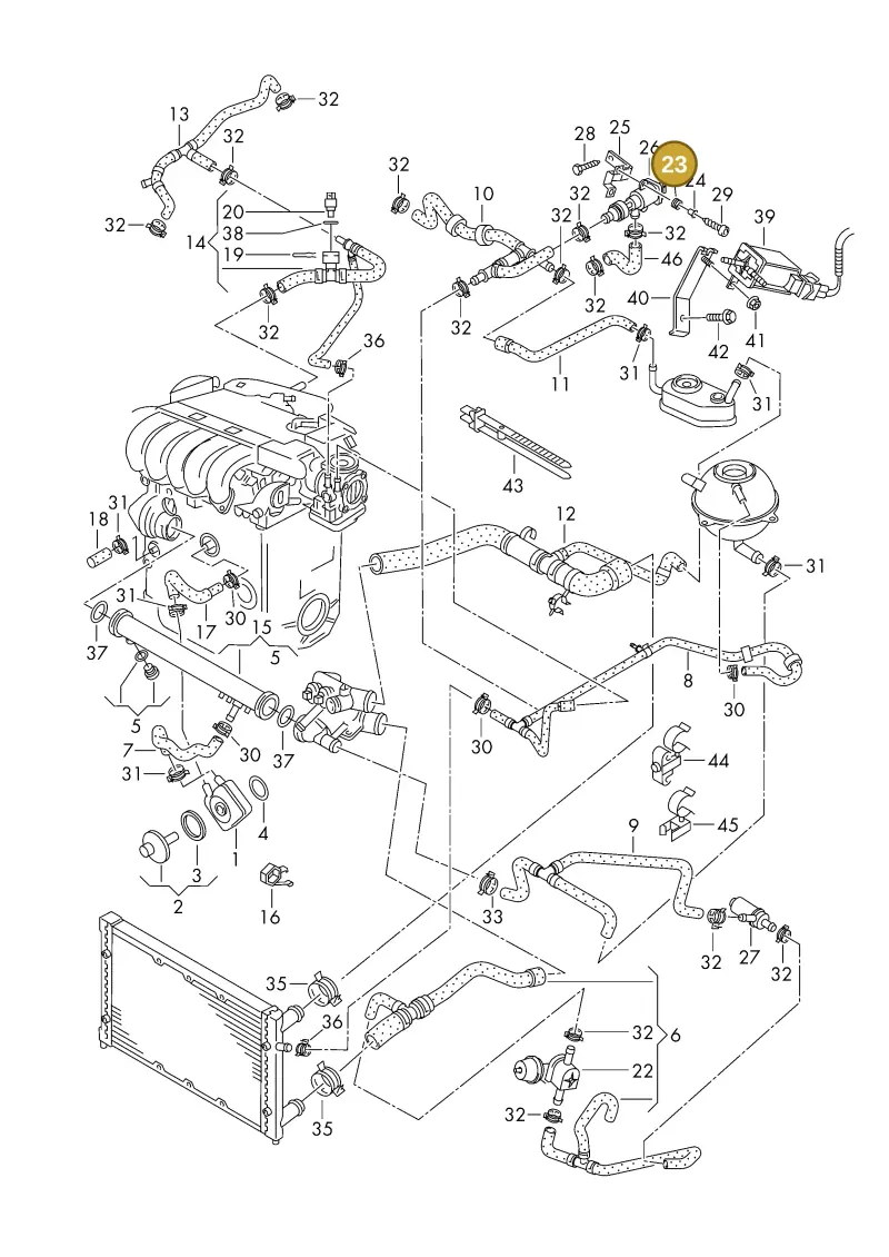 701820997 — Volkswagen Eurovan (1998-2003) diagram 230121680, position 23