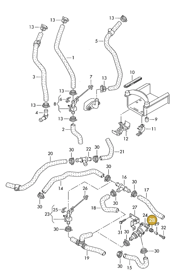 701820997 — Volkswagen TRANSPORTER SYNCRO (1996-2003) diagram 230819240, position 28