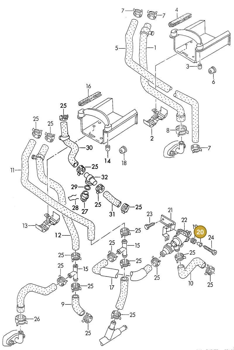 701820998 — Volkswagen Transporter            96 (1996-1996) diagram 117819280, position 20