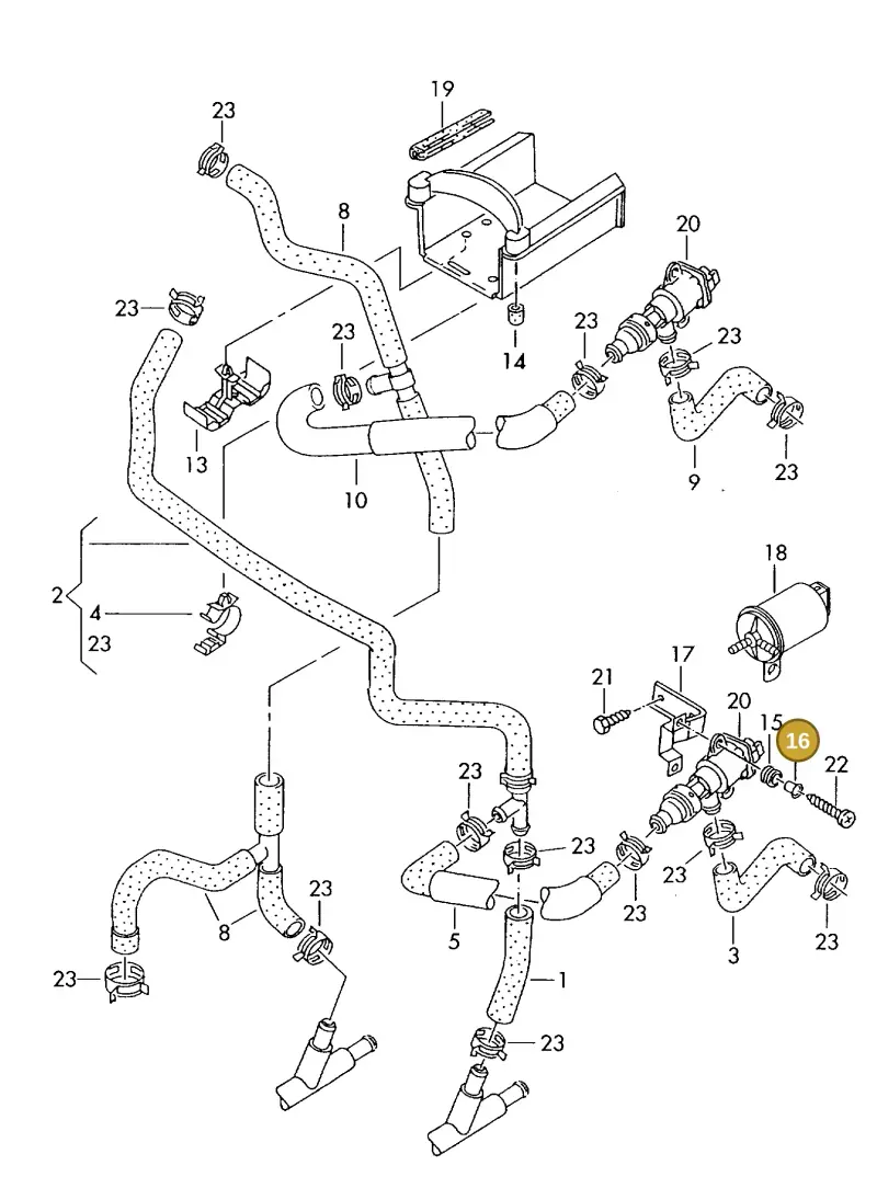 701820998 — Volkswagen TRANSPORTER SYNCRO (1996-2003) diagram 187819250, position 16