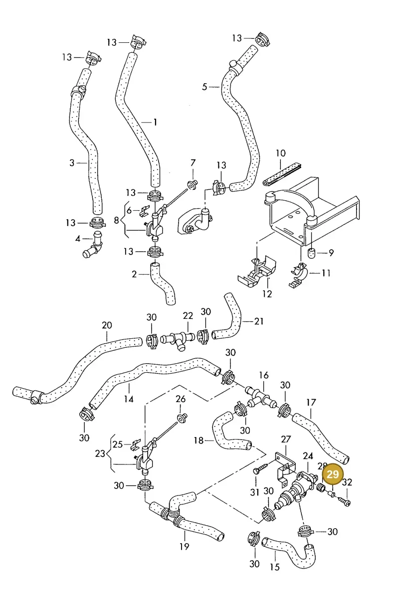 701820998 — Volkswagen TRANSPORTER SYNCRO (1996-2003) diagram 230819240, position 29