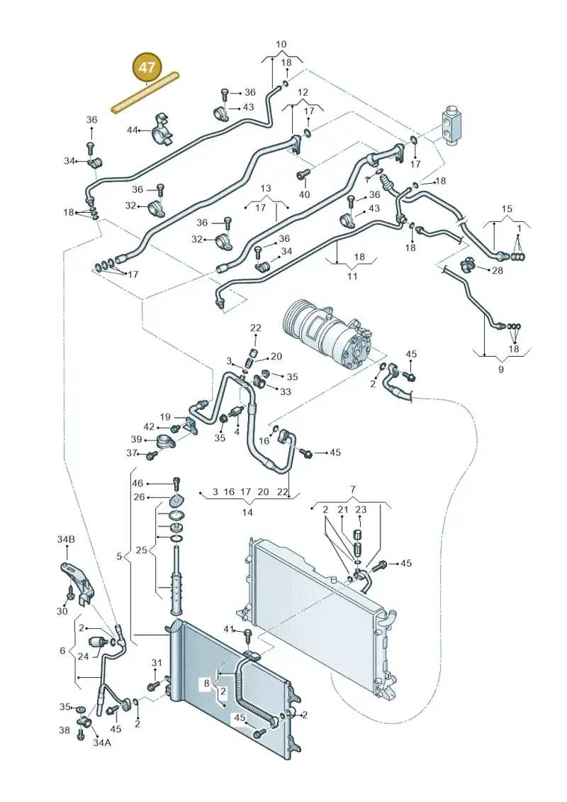 701947149A — Volkswagen SHARAN/4MOTION (2005-) diagram 245820100, position 47