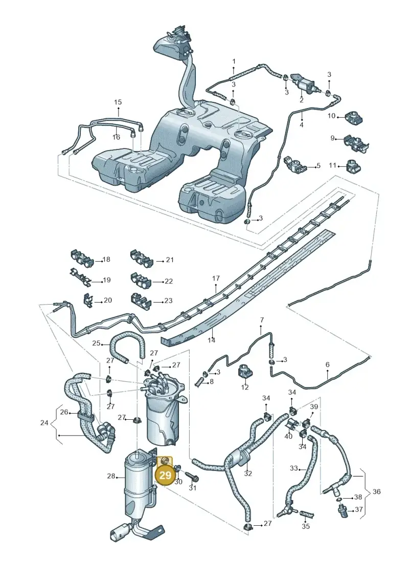 701955754 — Volkswagen Phaeton 4motion (2010-2016) diagram 710201250, position 29