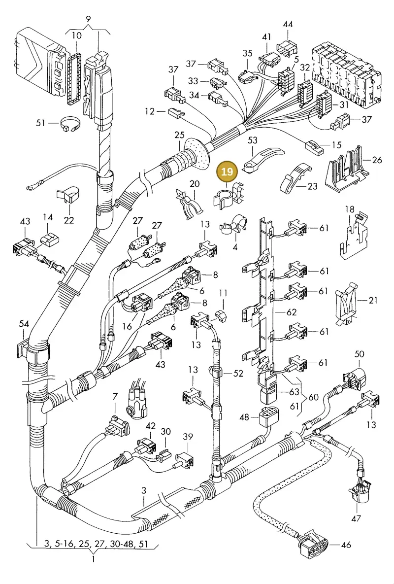 701971787P — Volkswagen TRANSPORTER SYNCRO (1996-2003) diagram 186971250, position 19