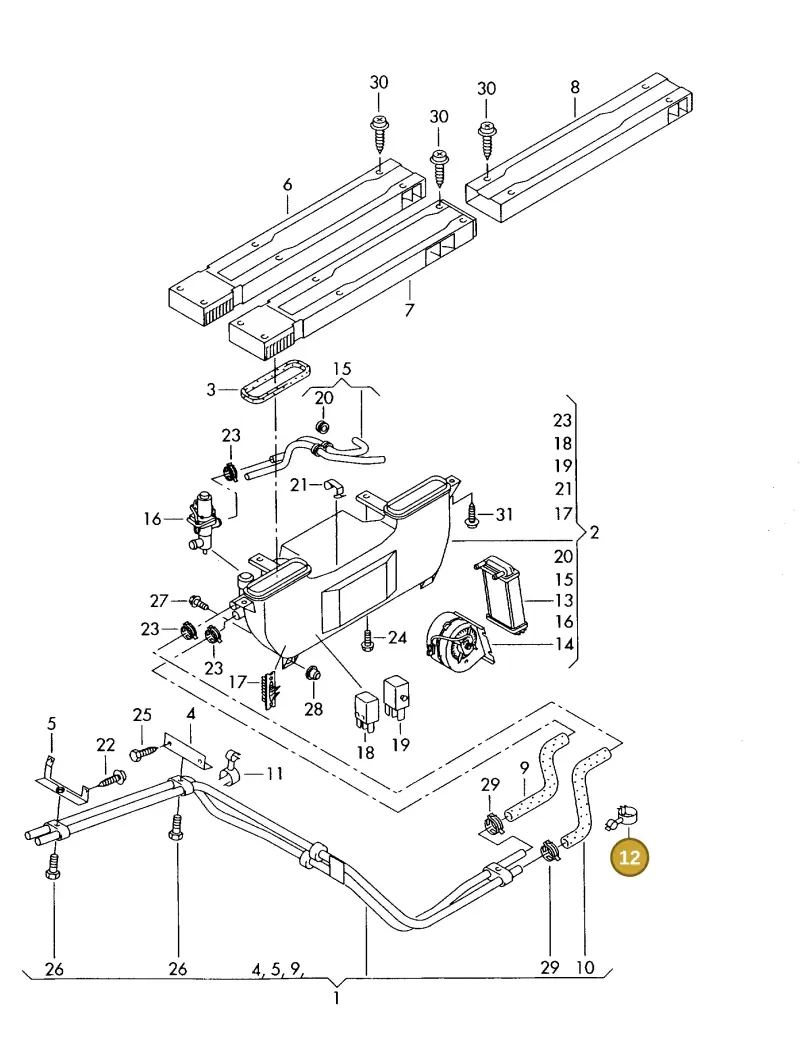 701971848D — Volkswagen LT, LT 4X4 (2003-2006) diagram 176819400, position 12