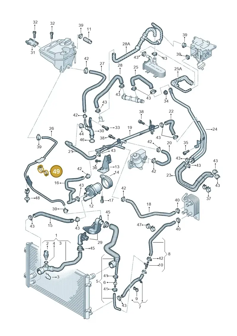 701971848D — Volkswagen Touareg (2005-2006) diagram 274121500, position 49