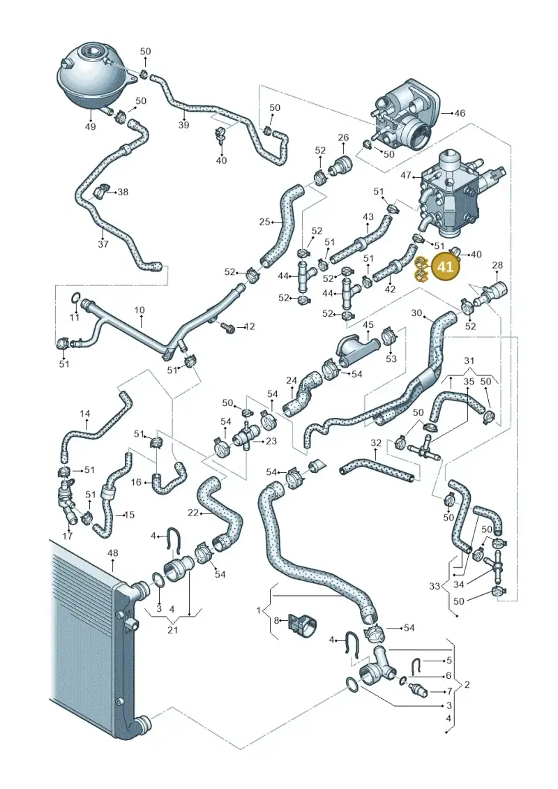 701971848D — Volkswagen Golf (2011-2013) diagram 729121200, position 41