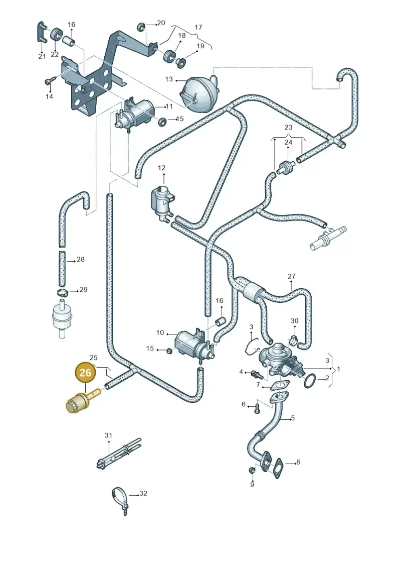 702129965 — Volkswagen Transp. caravelle (2008-2009) diagram 410131600, position 26