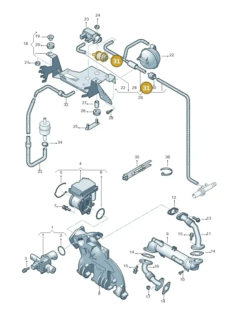 702129965 — Volkswagen TRANSPORTER/4MOTION    07 (2006-2007) diagram 479131700, position 31