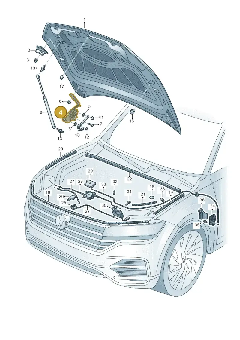 760823301C — Volkswagen Touareg (2017-2023) diagram 439823000, position 4
