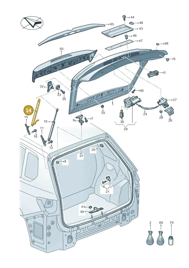 760827851E — Volkswagen Touareg (2017-2023) diagram 439827000, position 14