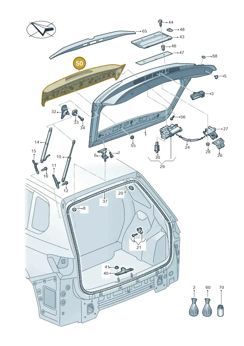 760827936AGRU — Volkswagen Touareg (2017-2023) diagram 439827000, position 50