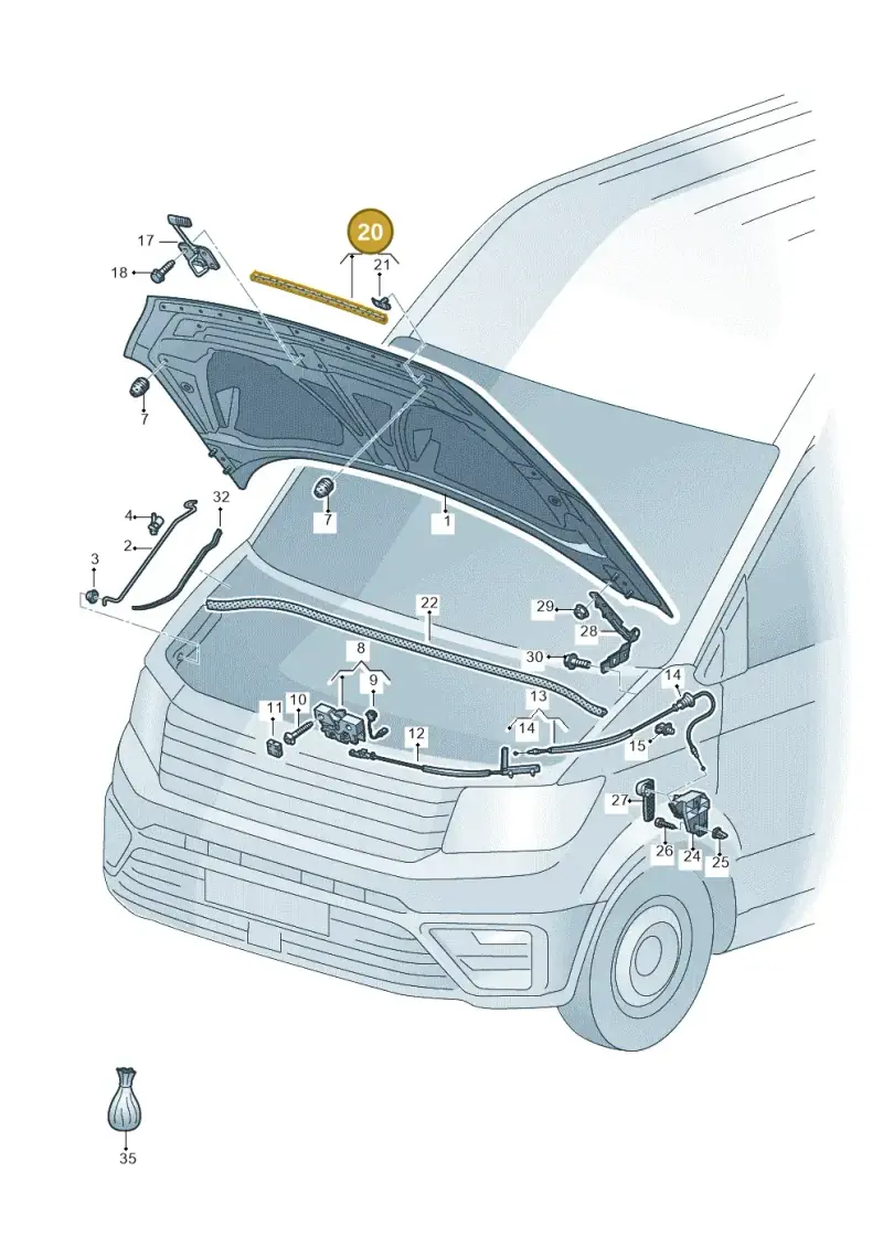 7C0823707 — Volkswagen E-Crafter 35 (2018-2024) diagram 806823000, position 20