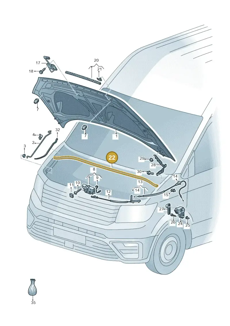 7C0823723B — Volkswagen E-Crafter 35 (2018-2024) diagram 806823000, position 22