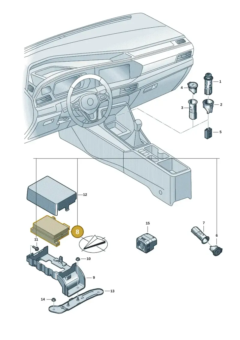 7C0907155 — Volkswagen Caddy Maxi Kombi (2020-2024) diagram 2ka919020, position 8
