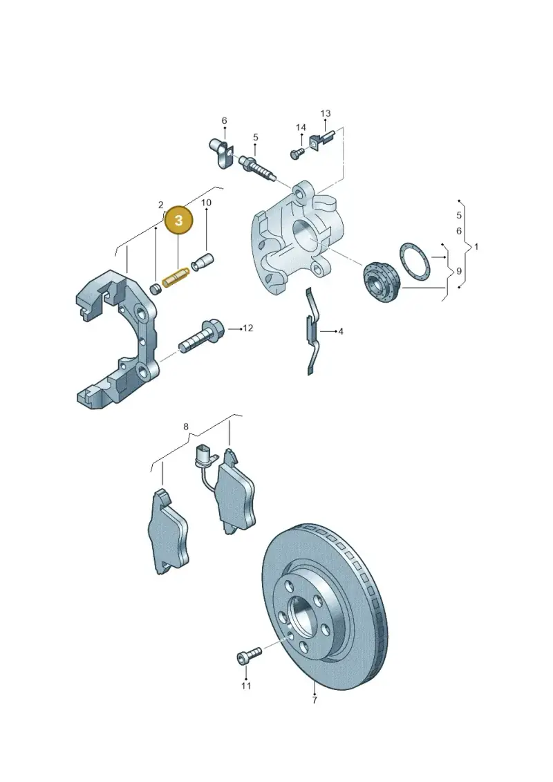 7D0615143 — Volkswagen Sharan (2008-2010) diagram 244615400, position 3