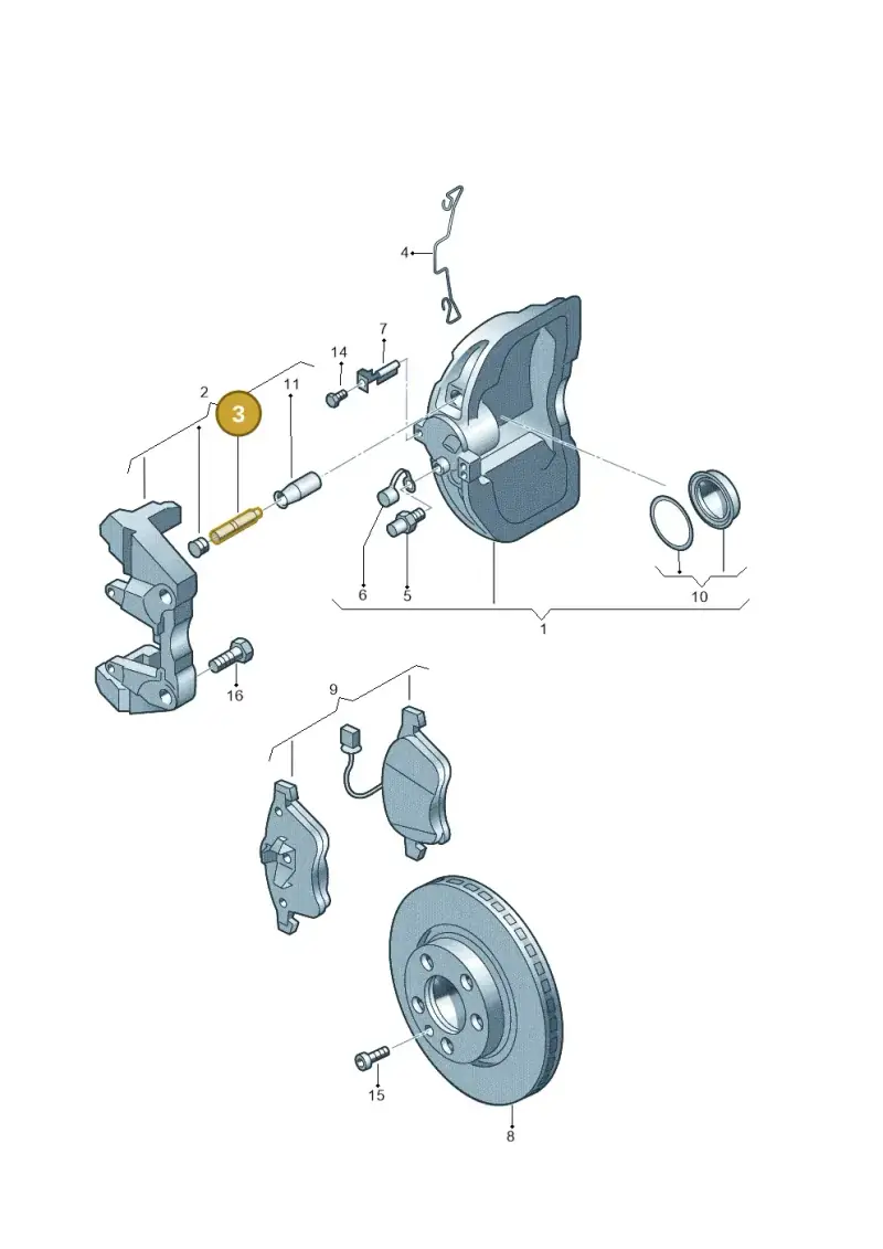 7D0615143 — Volkswagen Sharan (2008-2010) diagram 244615450, position 3