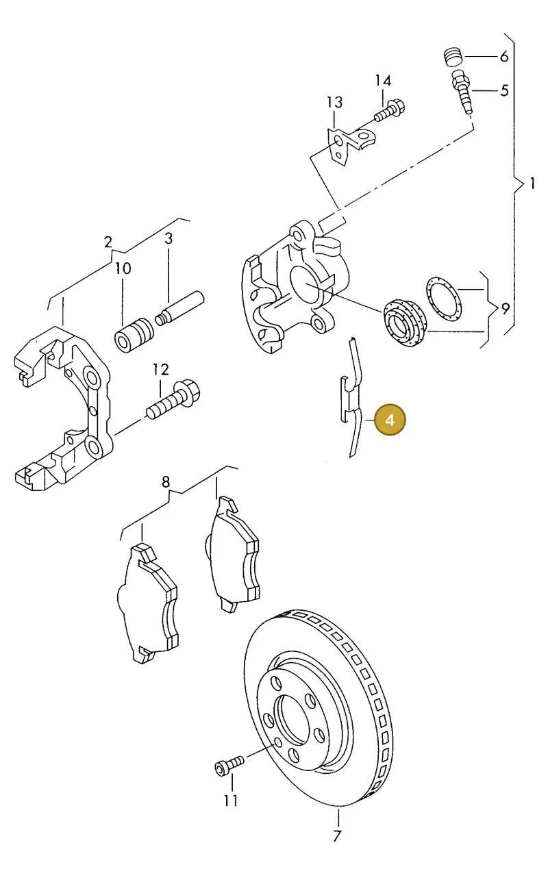 7D0615295A — Volkswagen Eurovan (1998-2003) diagram 220615400, position 4