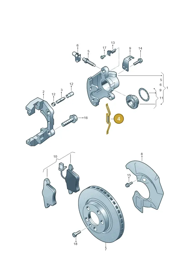 7D0615295A — Volkswagen Caravelle (2015-2019) diagram 410615400, position 4