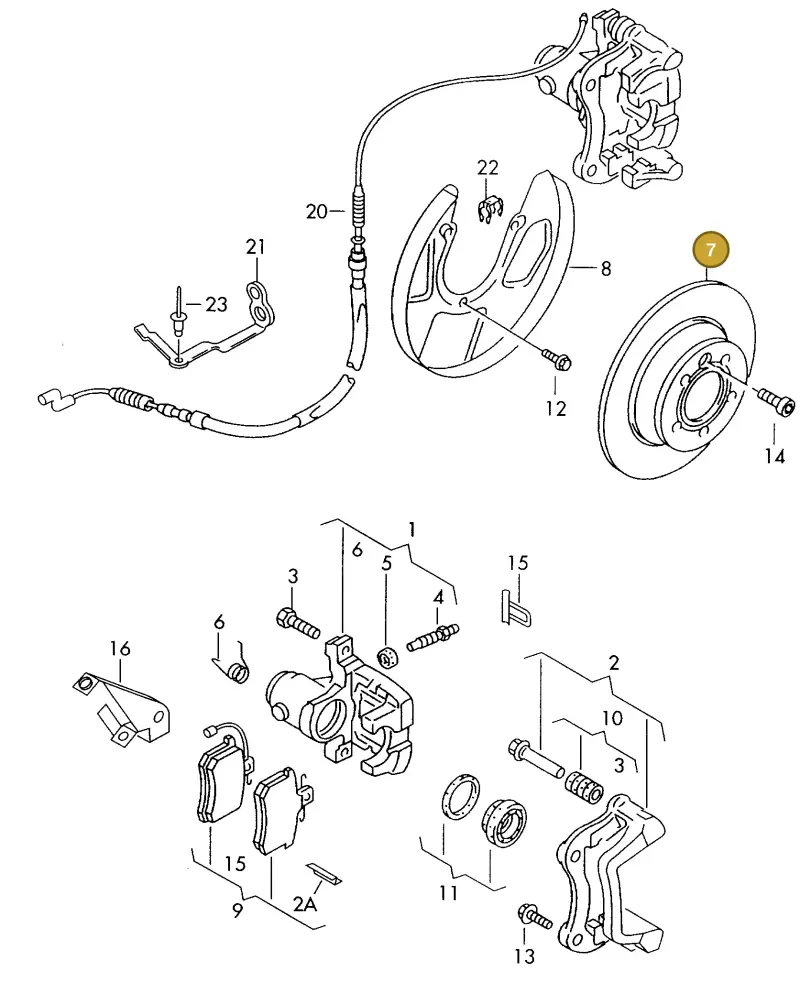 7D0615601C — Volkswagen TRANSPORTER SYNCRO (1996-2003) diagram 220615650, position 7