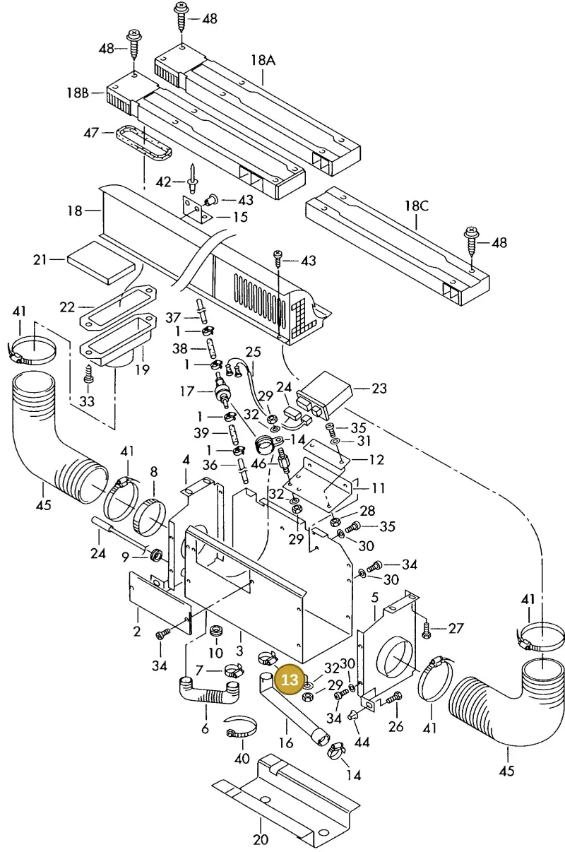 7D0819597 — Volkswagen LT, LT 4X4 (1996-2003) diagram 176261300, position 13