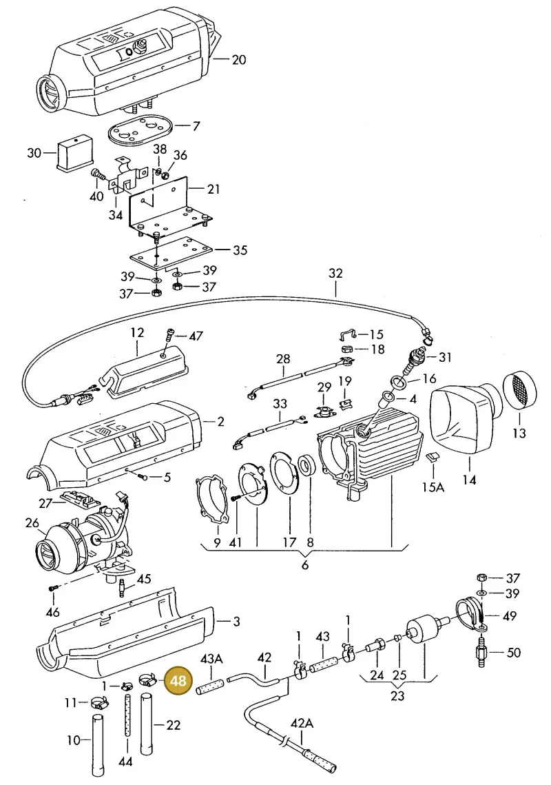 7D0819597 — Volkswagen LT, LT 4X4 (1996-2003) diagram 176261350, position 48