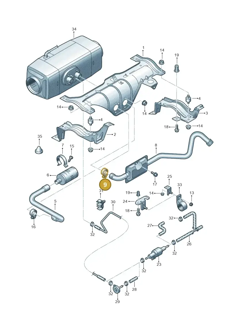 7D0819597 — Volkswagen Transp. caravelle (2011-2015) diagram 410819480, position 9