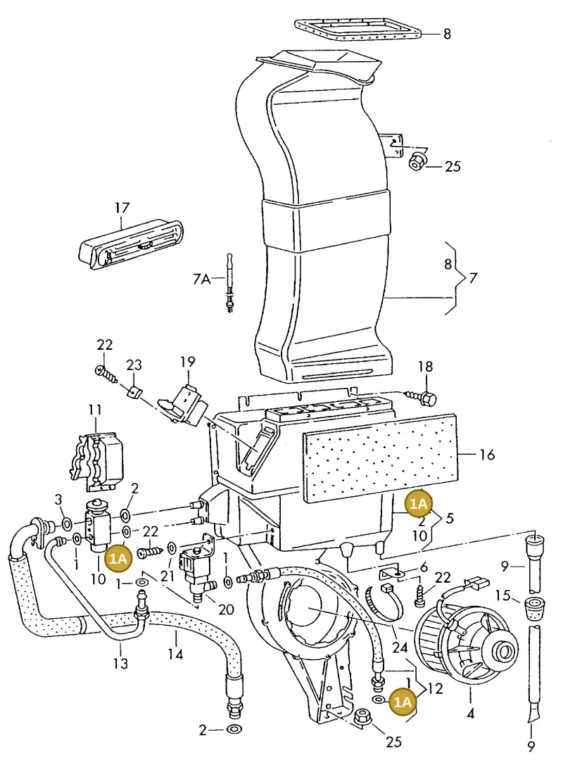 7D0820749 — Volkswagen TRANSPORTER SYNCRO (1996-2003) diagram 117820300, position 1A