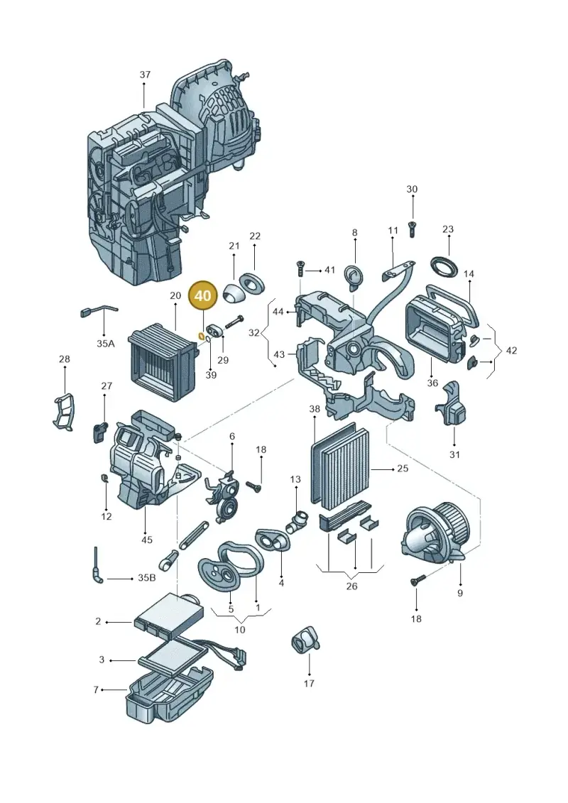 7D0820749 — Volkswagen FOX                  M.05> (2005-) diagram 370820100, position 40