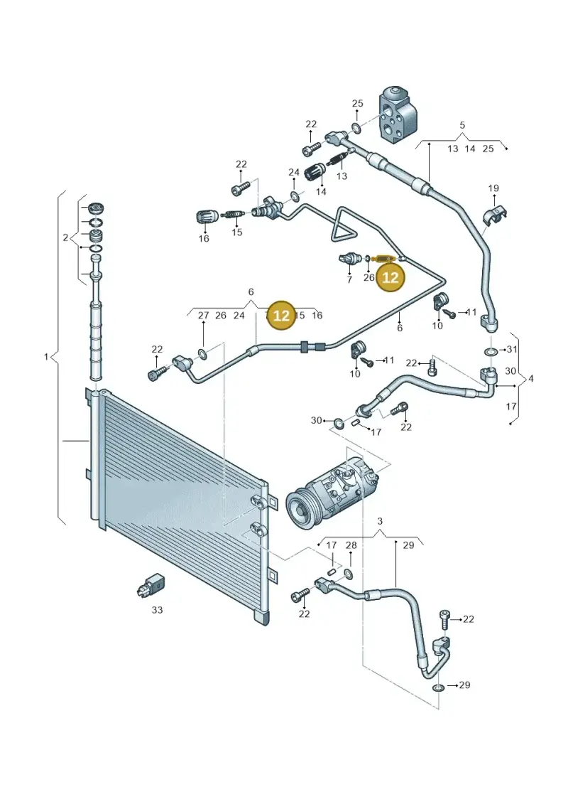 7D0820855 — Volkswagen Amarok twin cab (2016-2022) diagram 683820250, position 12