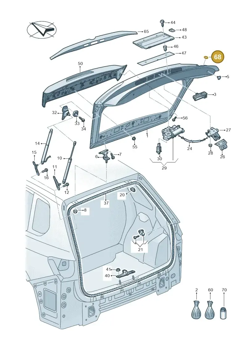 7D0827471 — Volkswagen Touareg (2017-2023) diagram 439827000, position 68