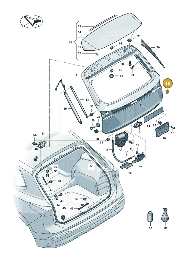 7D0827471 — Volkswagen Tiguan 2.0 (2023-) diagram 57x827000, position 18
