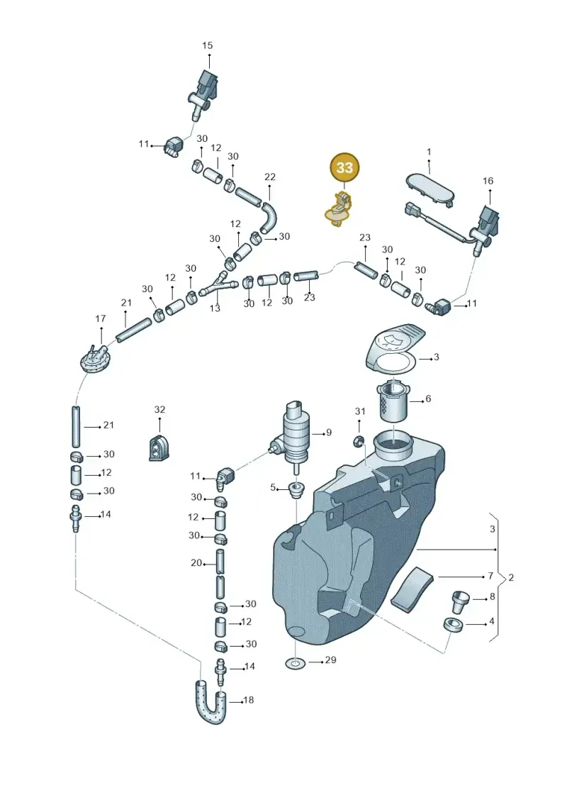 7D0955747A — Volkswagen LUPO/3L TDI (2003-2005) diagram 231955150, position 33