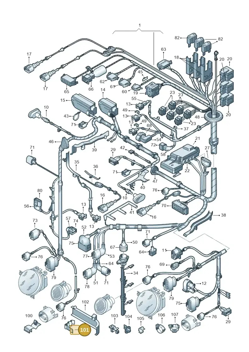 7D0955747A — Volkswagen LUPO/3L TDI (2003-2005) diagram 231971350, position 101