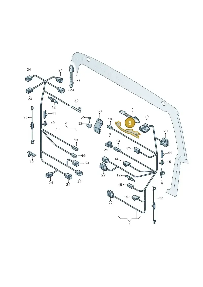 7D0955747A — Volkswagen Golf Plus (2011-2014) diagram 420972820, position 5