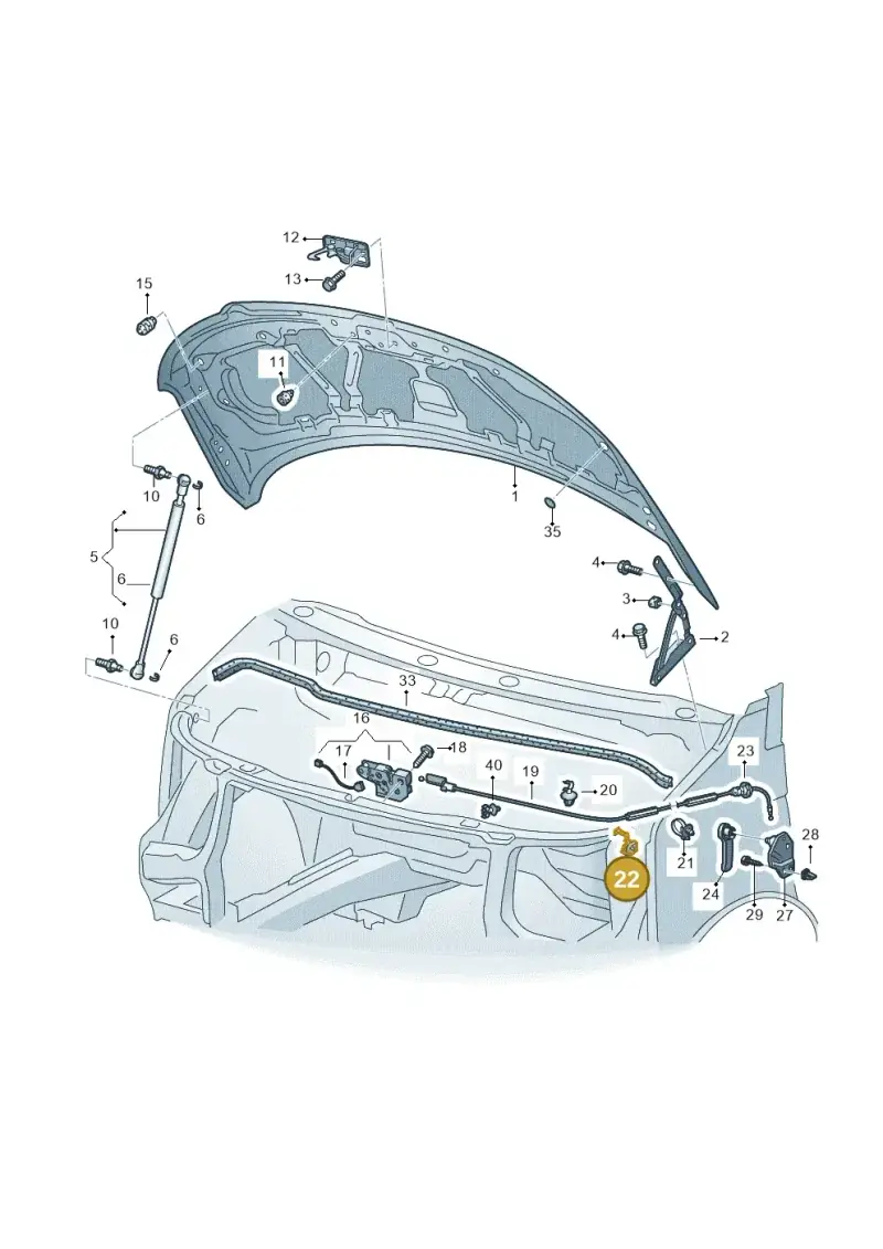 7D0955747A — Volkswagen Caravelle (2015-2019) diagram 861823000, position 22