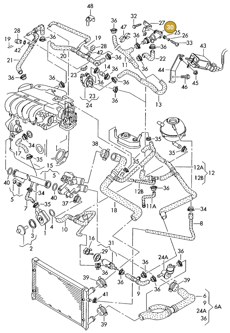 7D0963375 — Volkswagen Eurovan (1998-2003) diagram 179121650, position 30