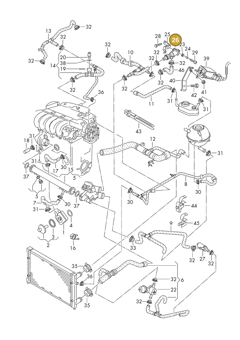 7D0963375 — Volkswagen Eurovan (1998-2003) diagram 230121680, position 26