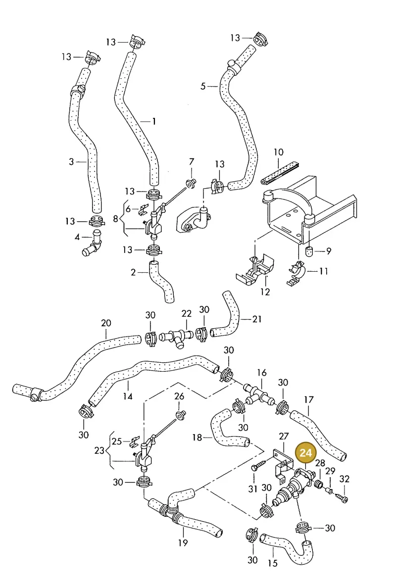 7D0963375 — Volkswagen TRANSPORTER SYNCRO (1996-2003) diagram 230819240, position 24