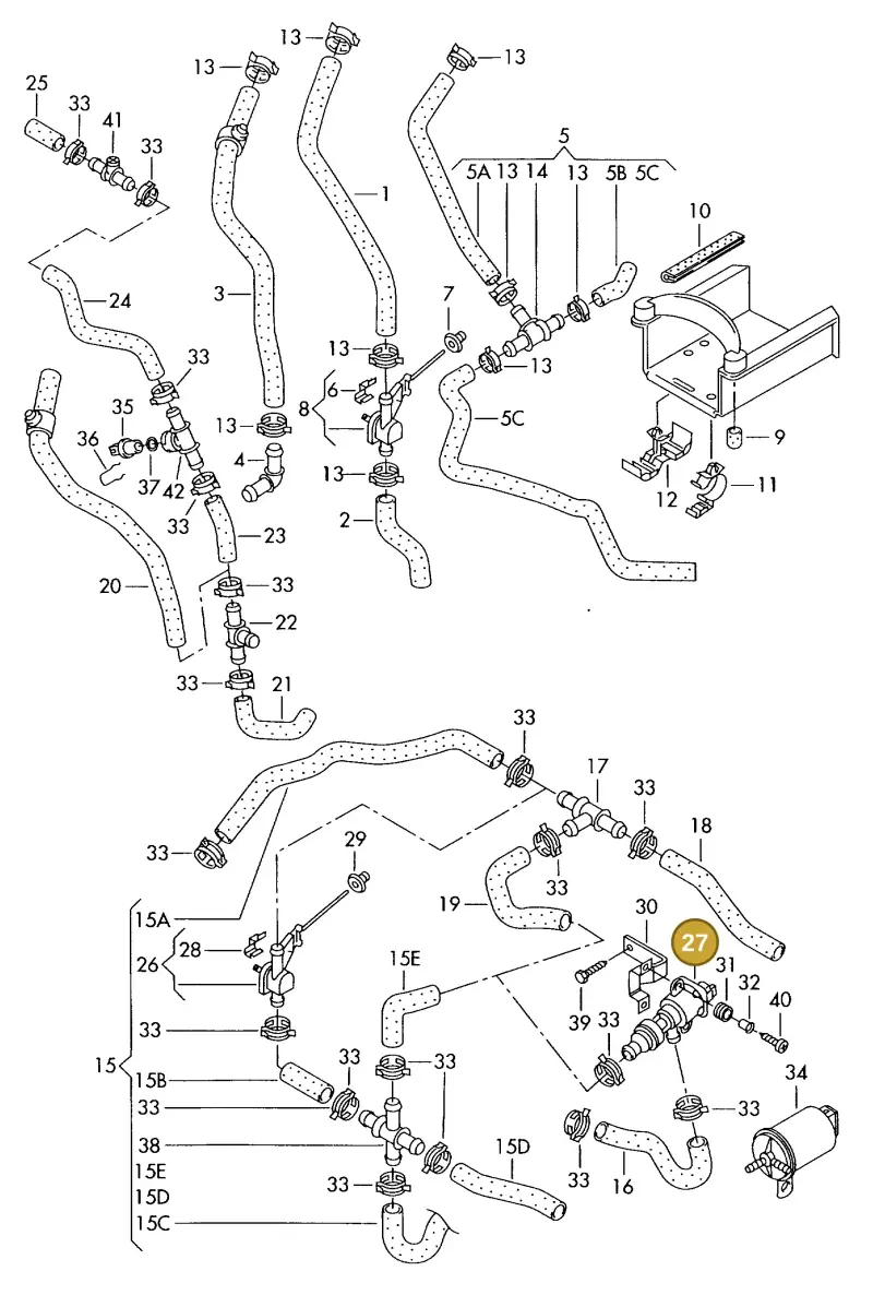 7D0963375 — Volkswagen TRANSPORTER SYNCRO (1996-2003) diagram 230819270, position 27